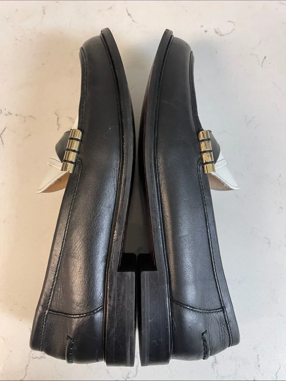 Cole Haan Women's Black and White Leather Loafers W0354 Size 7 1/2 Women’s